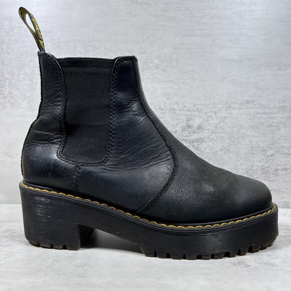 Dr Martens Rometty Leather Platform Chelsea Boots - Women's Size 8 - Black - Picture 4 of 10